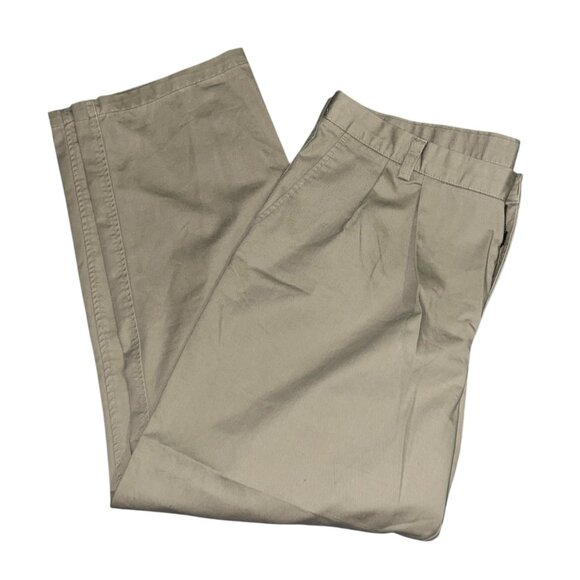 Dockers Mens Pleated Khaki Pants W42 L32 100% Cotton Beige Casual Wear - Picture 2 of 9